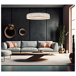 Люстра подвесная круглая из прозрачного хрусталя с корпусом из металла цвета хром Selfsufficient варинант исполнения - 7 | Loft Concept в Челябинске