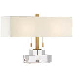 Настольная лампа прямоугольная на прозрачном основании Charm and Luxury варинант исполнения - 2 | Loft Concept в Челябинске