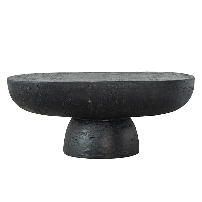 Столик кофейный черного цвета с овальной столешницей и круглым основанием Black Dalmen Table Черный в Челябинске | Loft Concept 