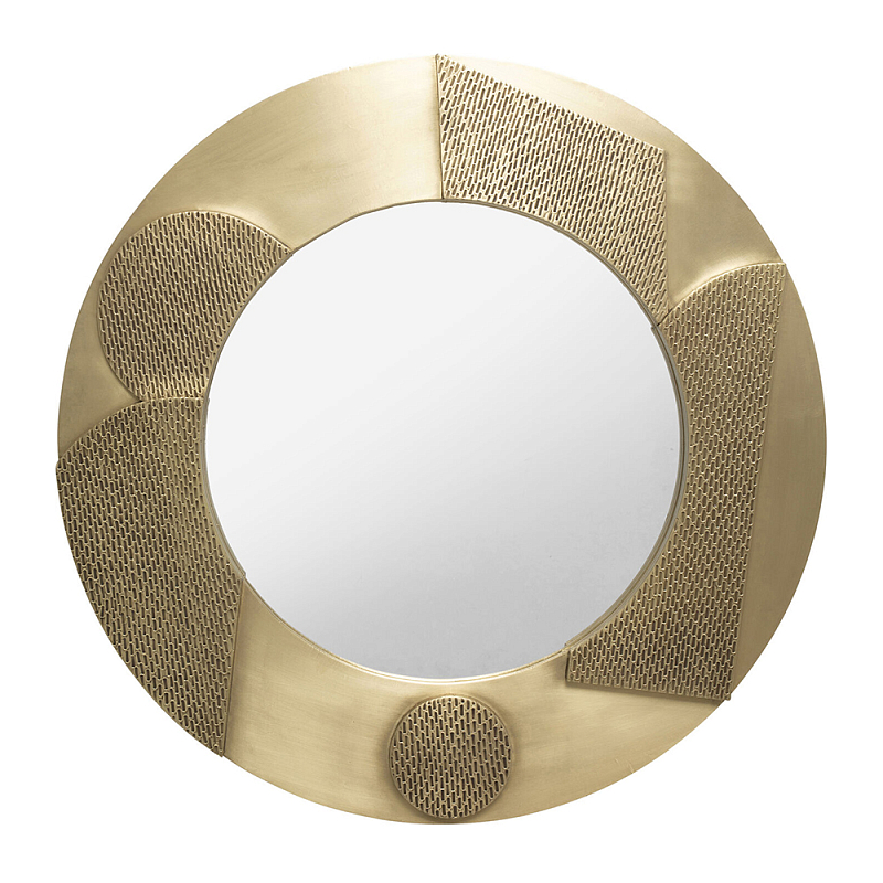 Зеркало золотое со вставками в виде геометрических фигур Зеркало Золотой в Челябинске | Loft Concept 