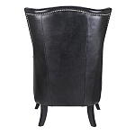 Кресло из натуральной кожи на 4-х деревянных ножках из массива бука Daniel Leather Armchair black варинант исполнения - 3 | Loft Concept в Челябинске