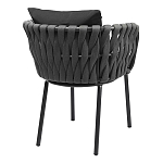 Стул мягкий с декором в виде плетеных лент на спинке и подлокотниках Semicircular Chair Decorated with Ribbons варинант исполнения - 10 | Loft Concept в Челябинске