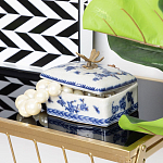 Фарфоровая шкатулка с бронзовой стрекозой Blue and White варинант исполнения - 8 | Loft Concept в Челябинске