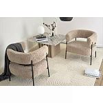 Кресло полукруглое мягкое с буклированной обивкой Armchair with Boucle Upholstery варинант исполнения - 4 | Loft Concept в Челябинске