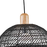 Подвесной светильник с округлым абажуром из черного ротанга Wicker Furniture варинант исполнения - 4 | Loft Concept в Челябинске