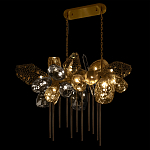 Люстра подвесная с 22-мя гранёными стеклянными плафонами с вертикальными подвесками Gilded Mirage  варинант исполнения - 6 | Loft Concept в Челябинске