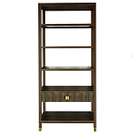 Стеллаж Elsa Dreams Walnut со стеклянными полками и ящиком варинант исполнения - 7 | Loft Concept в Челябинске