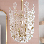 Подвесной светильник декорированный цветами из стекла Lightness of Flowers варинант исполнения - 4 | Loft Concept в Челябинске