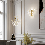 Люстра подвесная из металла с хрустальными подвесками прозрачного цвета Quasar 41 варинант исполнения - 7 | Loft Concept в Челябинске