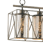 Люстра прямоугольная с 5-ю плафонами из стекла с узором Translucent Pattern варинант исполнения - 1 | Loft Concept в Челябинске