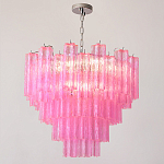 Элитная Люстра Textured Glass Pink Chandelier Ярко Розовое стекло варинант исполнения - 4 | Loft Concept в Челябинске