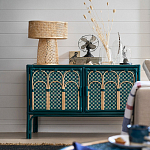 Комод для посуды из ротанга Felice Rattan Green варинант исполнения - 6 | Loft Concept в Челябинске