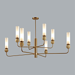 Люстра на штанге с 8-ю цилиндрическими матовыми плафонами и шарами из камня Orb Essence варинант исполнения - 10 | Loft Concept в Челябинске