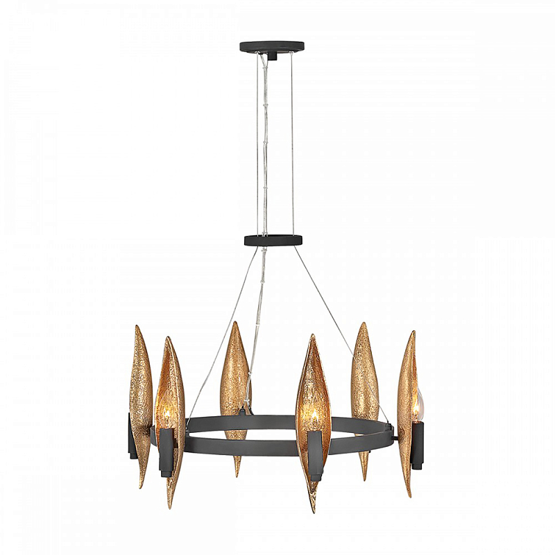 Люстра Hinkley 6 патронов Черный Янтарный в Челябинске | Loft Concept 