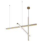 Люстра с 3-мя  пересекающимися цилиндрическими плафонами на тонких тросах Trumpet tube варинант исполнения - 4 | Loft Concept в Челябинске