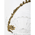 Чаша из прозрачного стекла на ножке с бронзовой ручкой в виде ветки Eden Garden варинант исполнения - 5 | Loft Concept в Челябинске