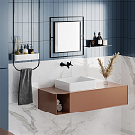 Настенное зеркало квадратной формы в черной металлической раме CORNER MIRROR BLACK варинант исполнения - 2 | Loft Concept в Челябинске