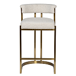 Стул барный букле бежевый с каркасом цвета матовое золото Tactility варинант исполнения - 1 | Loft Concept в Челябинске