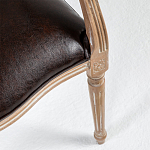 Полукресло из массива бука с сиденьем из экокожи и цветочным принтом на спинке Chinoiserie Garden Chair варинант исполнения - 3 | Loft Concept в Челябинске