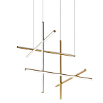 Люстра с 6-ю  пересекающимися цилиндрическими плафонами на тонких тросах Trumpet tube варинант исполнения - 1 | Loft Concept в Челябинске