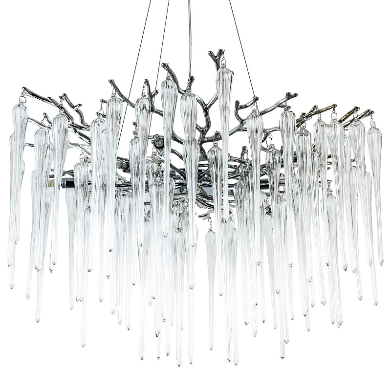 Люстра с хрустальными подвесками Frozen Drops Chandelier Chrome 10 Прозрачный Хром Люстра с хрустальными подвесками Frozen Drops Chandelier Chrome 10 Прозрачный Хром в Челябинске | Loft Concept