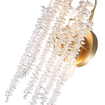 Бра с хрустальными прозрачными подвесками и круглым основанием золотого цвета FAIRYTREE Light варинант исполнения - 2 | Loft Concept в Челябинске