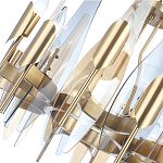 Люстра с вертикальными стеклянными элементами и металлическим каркасом цвета Латунь Vertical Glass варинант исполнения - 3 | Loft Concept в Челябинске