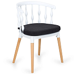 Пластиковый стул на ножках из массива бука Ferret Spiral White варинант исполнения - 7 | Loft Concept в Челябинске