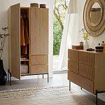 Шкаф с геометрическим рисунком на дверцах Anders Dark Wood варинант исполнения - 6 | Loft Concept в Челябинске