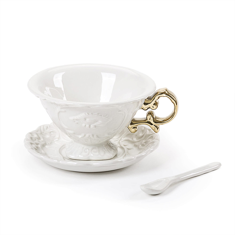 Чайная пара Seletti I-Tea Gold Белый Золотой Чайная пара Seletti I-Tea Gold Белый Золотой в Челябинске | Loft Concept