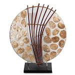 Настольная лампа из перламутра и дерева на подставке Indonesian Shell варинант исполнения - 1 | Loft Concept в Челябинске