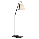 Торшер с черным каркасом и белым тканевым абажуром в форме конуса Stylish Solution варинант исполнения - 1 | Loft Concept в Челябинске