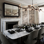 Обои ручная роспись Distant Bamboo Special Colourway on Lead Grey dyed silk варинант исполнения - 1 | Loft Concept в Челябинске