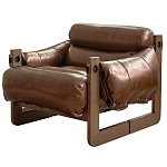 Кресло-диван кожаное на деревянном каркасе Medieval Furniture варинант исполнения - 7 | Loft Concept в Челябинске