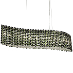 Линейная люстра изогнутой формы с хрустальными подвесками Crystal Art Chrome Green Linear Chandelier варинант исполнения - 1 | Loft Concept в Челябинске