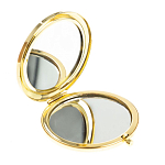 Зеркало карманное круглое двухстороннее из натурального камня Содалит в подарочной упаковке Gold Stone Mirrors варинант исполнения - 2 | Loft Concept в Челябинске