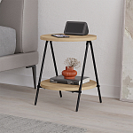 Стол приставной с 2-мя круглыми столешницами из дерева ESSEL OAK варинант исполнения - 6 | Loft Concept в Челябинске