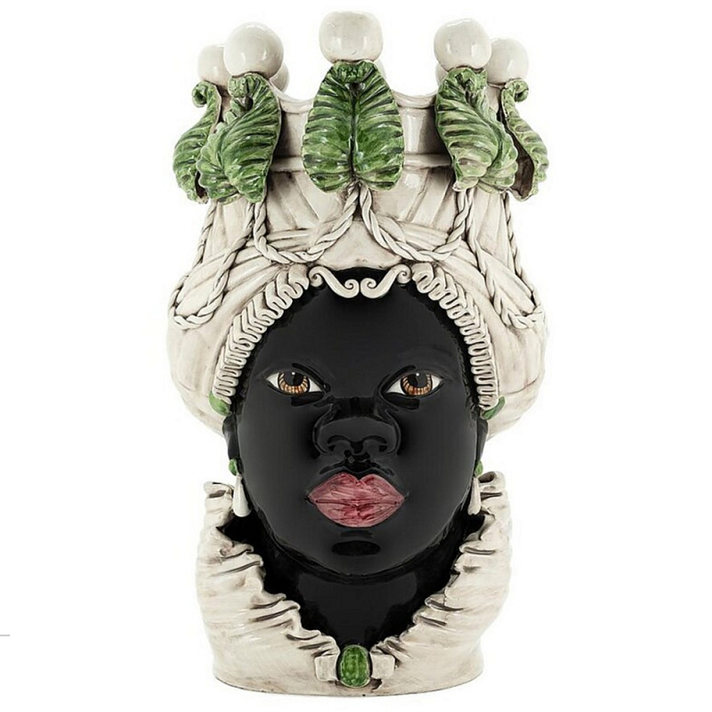 Ваза Abhika Vase Moro Lady Big With Candleholderr dark green Мульти в Челябинске | Loft Concept 