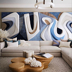 Арт-объект ручной работы Blue Abstraction из 4-х панелей варинант исполнения - 1 | Loft Concept в Челябинске