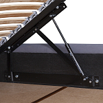 Кровать двуспальная серая с основанием из массива дерева с мягким изголовьем Velour Beds варинант исполнения - 3 | Loft Concept в Челябинске