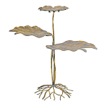 Столик приставной с тремя столешницами Тропические листья Tropical Forest gold варинант исполнения - 1 | Loft Concept в Челябинске