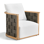 Дизайнерское уличное кресло из массива дерева с плетеной спинкой PALINFRASCA Armchair варинант исполнения - 6 | Loft Concept в Челябинске