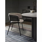 Стул полукруглый с каркасом из металла и мягким сиденьем и спинкой Soft Chenille варинант исполнения - 5 | Loft Concept в Челябинске