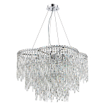 Люстра подвесная с хрустальными подвесками и металлическим основанием цвета Хром Ludivine Lighting варинант исполнения - 1 | Loft Concept в Челябинске