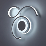 Бра белого цвета с изогнутыми световыми линиями и круглым основанием Luke Lampco Tracer Lamp варинант исполнения - 3 | Loft Concept в Челябинске