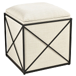 Пуф бежевый с черной металлической рамой Beige Pouf варинант исполнения - 4 | Loft Concept в Челябинске