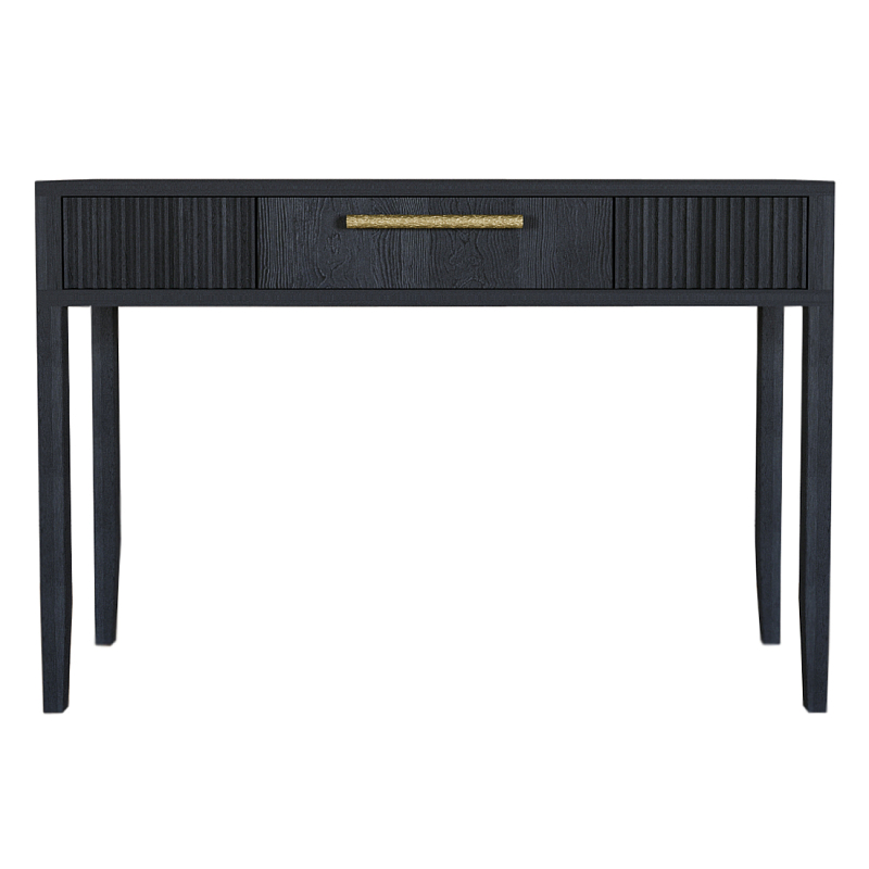 Элегантная Консоль Primo с выдвижным ящиком Черный дуб Черный матовый Золотой в Челябинске | Loft Concept 