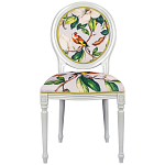 Стул светло-серый из натурального бука с изображением птицы в саду Blooming Colored Birds варинант исполнения - 1 | Loft Concept в Челябинске