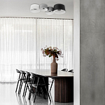 Потолочный светильник с 2-мя цилиндрическими абажурами серого и черного цвета Urban Dome варинант исполнения - 7 | Loft Concept в Челябинске