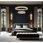 Люстра из 2-х колец с мозаичным хрустальным оформлением Sparks of Crystal варинант исполнения - 2 | Loft Concept в Челябинске